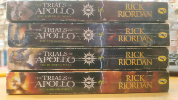 Rick Riordan - 4 db The Trials of Apollo 2-5. (II-V.): The Dark Prophecy + The Burning Maze + The Tyrant's Tomb + The Tower of Nero