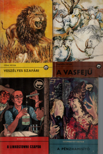 Tke Pter, Bogti Pter, Szombathy Viktor Tekns Pter - 4 db Delfin: A pnzhamist, A Linkostowni csapda, Veszlyes szafri, A vasfej.