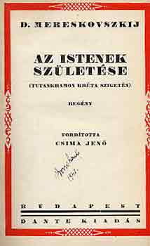 Dimitrij Mereskovszki - Az istenek születése