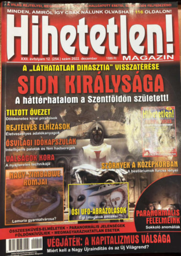 Hihetetlen magazin XXII. évfolyam 12. (254.) szám 2022. december