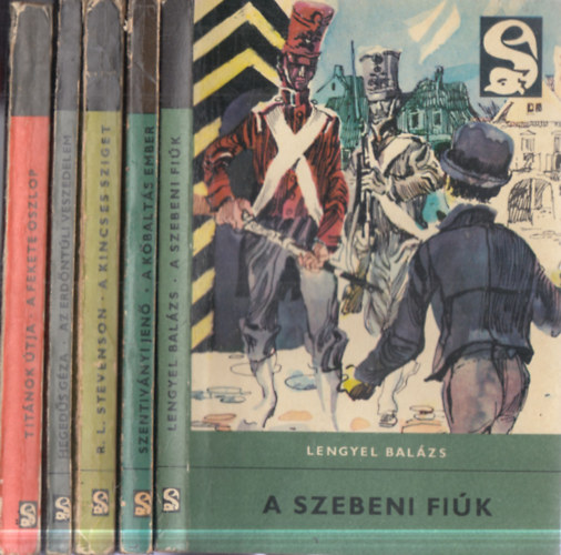 Olesz Berdnik - Heged�s G�za, Robert Louis Stevenson, Szentiv�nyi Jen�, Lengyel Bal�zs Vojszkunszkij-Lukogyjanov - 5 db Delfin K�nyvek: Tit�nok �tja - A feketete oszlop + Az erd�nt�li veszedelem + A kincses sziget + A k�balt�s ember + A szebeni fi�k