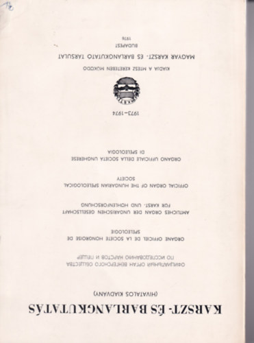 Dr. L�ng S�ndor - Karszt- �s barlangkutat�s