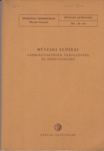 M�szaki el��r�s - G�zberendez�sek tervez�s�re �s m�retez�s�re