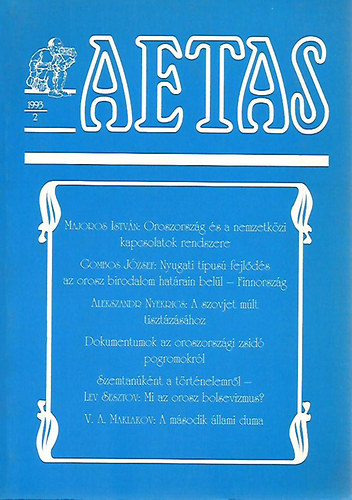 T�th Szergej  (szerk.) - Aetas - T�rt�nettudom�nyi Foly�irat (1993-2)