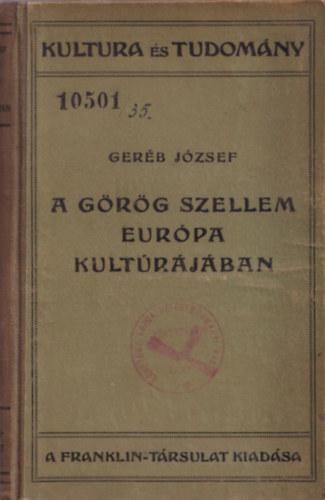 Geréb József - A görög szellem Európa kultúrájában