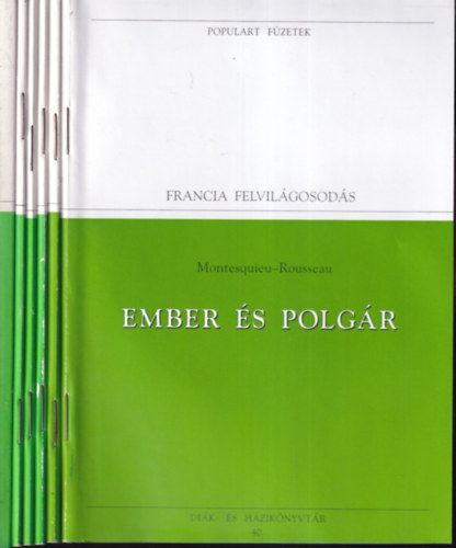 6 db. Populart f�zetek- Felvil�gosod�s (Ember �s polg�r + Az ap�ca + A tiszta �sz + �rm�ny �s szerelem + A tapasztal�s dalai + Robinson Crusoe)