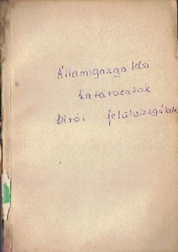Dr. Martonyi Jnos - llamigazgatsi hatrozatok bri fellvizsglata 1960
