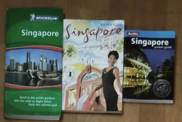 3db angol nyelvű mű Szingapúrról - Singapore-Pocket Guide, Singapore-Official Guide, Singapore-Michelin