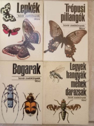 B�v�r k�nyvek Entomol�gia t�mak�r�ben (4db) Lepk�k + Tr�pusi pillang�k + Bogarak + legyek, hangy�k, m�hek, darazsak