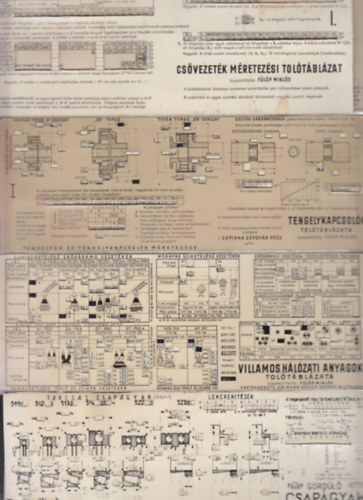 Flp Mikls - 4 db. toltblzat (Csvezetk mretezs, Tengelykapcsolk, Villamos hlzati anyagok, Grdl csapgyak)