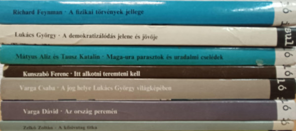 LUKCS GYRGY, Mtyus Alz, Kunszab Ferenc, Varga Csaba, Varga Dvid, Zelk Zoltn, Basil DAvidson Richard Feynman - Gyorsul id knyvcsomag
