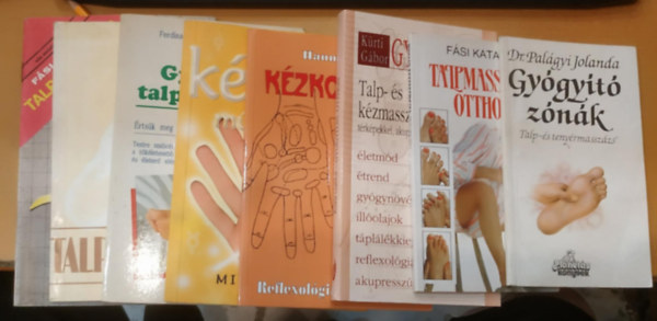 Dr. Palgyi Jolanda, Fsi Katalin, Krti Gbor, Hanna Parrot, Mir Bashir, Ferdinand Soder-Feichtenschlager - Maresi Weiglhofer, Dr. Tarnai Lszl - 8 db vgtag masszzs: Gygyt znk; Talpmasszzs otthon; Gygyts otthon (Talp- s kzmasszzs); Kzkontroll; A kzelemzs mvszete; Gygyt talpmasszzs; Etelka talpmasszzsa; Talpmasszzs otthon