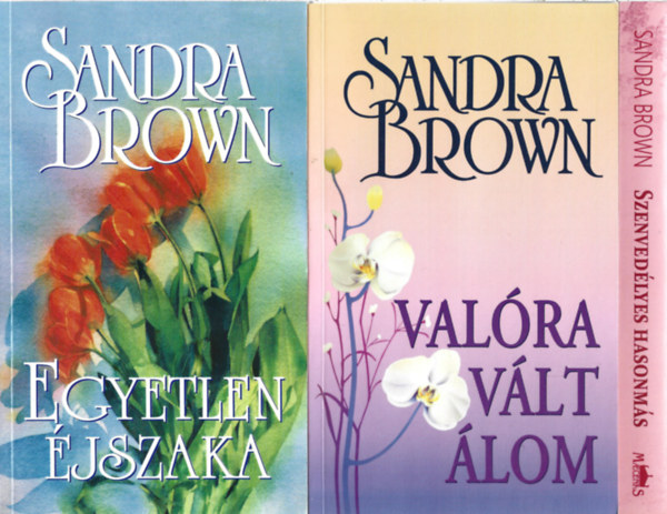 Sandra Brown - 3 db könyv, Egyetlen éjszaka, Valóra vált álom, Szenvedélyes hasonmás