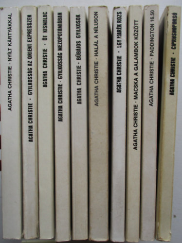 10 db Agatha Christie krimi (Ny�lt k�rty�kkal, �t kismalac, B�b�jos gyilkosok, Hal�l a n�luson. Egy mar�k rozs, Paddington 16.50, stb..)