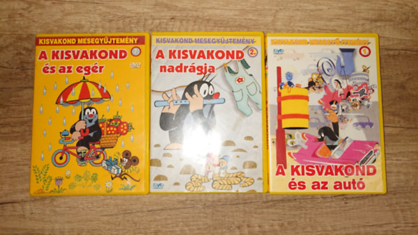 3 Kisvakond DVD: A Kisvakond nadr�gja, A Kisvakond �s az aut�, A Kisvakond �s az eg�r