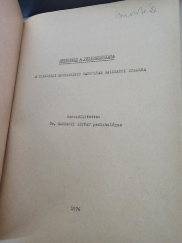 Dr. Harsnyi Istvn - Bevezets a szocilpszicholgiba