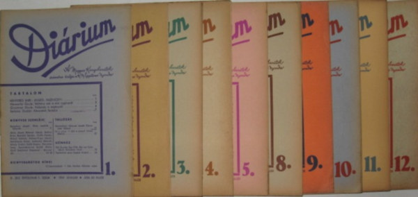 M�t� K�roly-Kenyeres Imre - Di�rium II. (XI.) 1941.1-5 + 8-12 sz�m. �ssz. 10 sz�m. (hi�nyzik a 6. 7. sz�m)