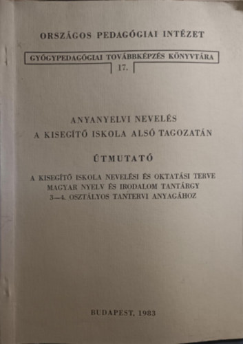 Orszgos pedaggiai Intzet gygypedaggiai tovbbkpzs kknyvtra 17.