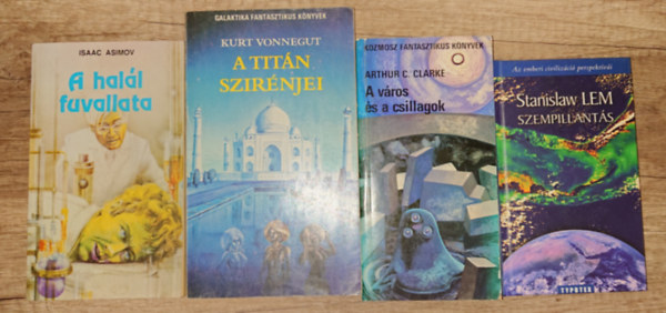 Arthur C. Clarke, Kurt Vonnegut, Isaac Asimov Stanislaw Lem - 3 klasszikus sci-fi ajándék Stanislav Lem kötettel: A Titán szirénjei, A halál fuvallata, A város és a csillagok + Szempillantás