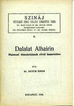 Hevesi Simon - Dalalat Alhairin: Maimuni �tmutat�j�nak r�vid ismertet�se