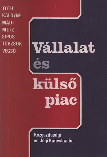 Tth- Kldyn- Mdi- Metz- Sipos- Trzsk- Vgs - Vllalat s kls piac