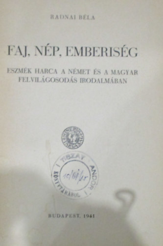 Radnai Bla - Faj, np, emberisg