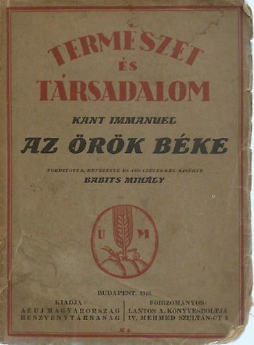 Immanuel Kant - Az �r�k b�ke (Term�szet �s t�rsadalom 1. sz�m)