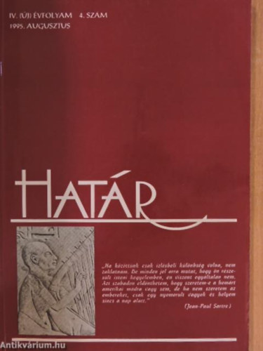 szerk:Dobos Istvn - Hatr Irodalmi s kritikai folyirat 1995/4.