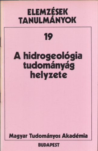 A hidrogeolgia tudomnyg helyzete