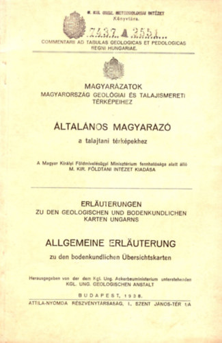 Dr. Marzs Lajos - ltalnos magyarz a talajtani  trkpekhez