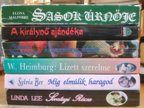 Lee Linda, Sylvia Ber, Mary Lide, Rebecca Brandewyne, Wilhelmine Heimburg Elona Malterre - 6 db romantikus regény: A királynő ajándéka; Az aranybánya örököse; Lizett szerelme; Míg elmúlik haragod; Sasok úrnője; Sivatagi rózsa