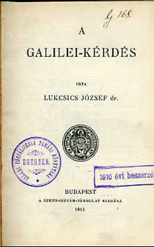 Lukcsics Jzsef Dr. - A Galilei-krds