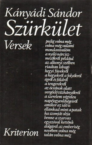 Kányádi Sándor - Szürkület - Versek 1970-1977.