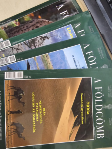 A földgömb 2007/6, 2002/6, 2002/5, 2002/1 (Hiúzok, Livingstone nyomában, Burma- A csendes buddhista ország, Núbia- Nomádok nyomában)
