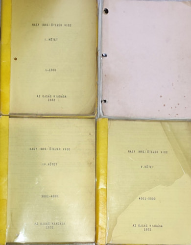 Nagy Imre - Nagy Imre - Ötezer vicc-I.; II.; IV.; V. kötet (összesen négy kötet)