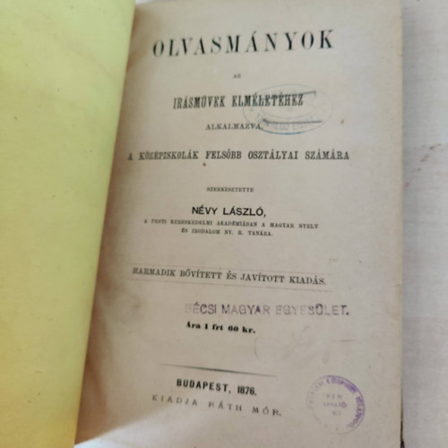 N�vy L�szl� - Olvasm�nyok az �r�sm�vek elm�let�hez alkalmazva: a k�z�piskol�k fels�bb oszt�lyai sz�m�ra