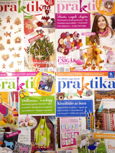 4 db. Praktika Magazin - 2014.szept. - 9. sz�m, 2014.okt. 10. sz�m, 2014.nov. 11. sz�m, 2014.dec. 12. sz�m (szab�s-varr�s-k�t�s-hobby-lak�sdivat-