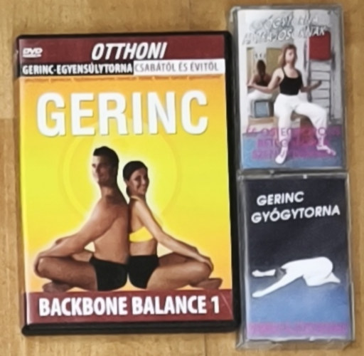 2db kazetta gerincfájósoknak, hátfájósoknak + ajándék DVD - Gerinc gyóytorna, Gyógytorna hátfájósoknak + Otthoni gerinc-egyensúlytorna Csabától és Évitől