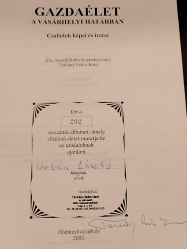 Tárkány Szűcs Imre - Gazdaélet a vásárhelyi határban (számozott, aláírt)
