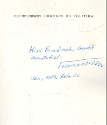 Csernohorszky Vilmos - Erklcs s politika- Cikkek, tanulmnyok