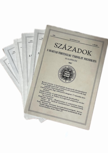 Magyar T�rt�nelmi T�rsulat - Sz�zadok - 129. �vfolyam -1995 -1-6. sz�m (6db, teljes �vfolyam, lapsz�monk�nt)