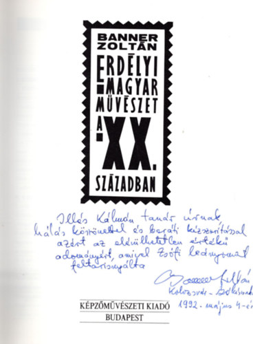 Banner Zoltán - Erdélyi magyar művészet a XX. században (Dedikált)