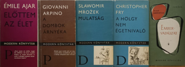 Christopher Fry, Stawomir Mrozek, Giovanni Arpino, mile Ajar Alejo Carpentier - Modern knyvtr knyvcsomag
