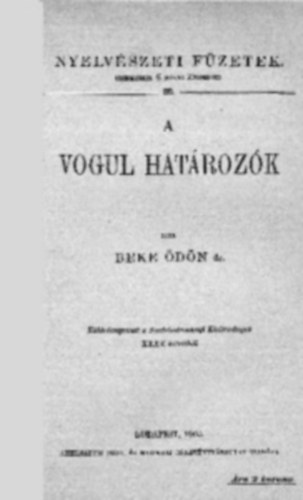 Beke dn dr. - A Vogul Hatrozk