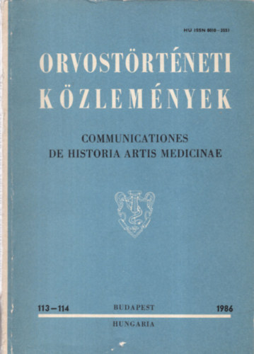 Orvost�rt�neti k�zlem�nyek 113-114. 1986