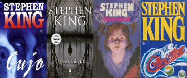 Stephen King - 4 db Stephen King horror:  A kvlll + Tzgyjt + Cujo + Christine