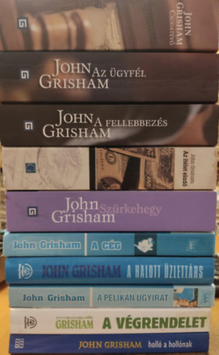 John Grisham - 10 db John Grisham: Csodatv; Az gyfl; A fellebbezs; Az tlet elad; Szrkehegy; A cg; A halott zlettrs; A pelikn gyirat; A vgrendelet; Holl a hollnak