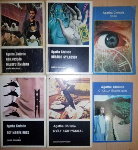 Agatha Christie - (6db) Agatha Christie krimi knyvcsomag: rk / Bbjos gyilkosok / Gyilkossg mezopotmiban / ticlja ismeretlen / Nylt krtykkal / Egy mark rozs