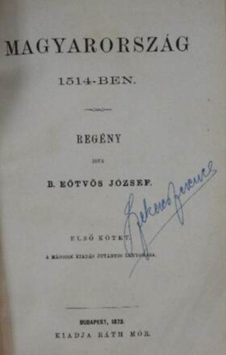 B. Etvs Jzsef - Magyarorszg 1514-ben I. (II. kiads)