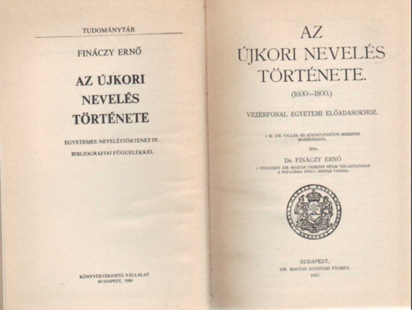 Dr. Finczy Ern - Az jkori nevels trtnete (1600-1800)